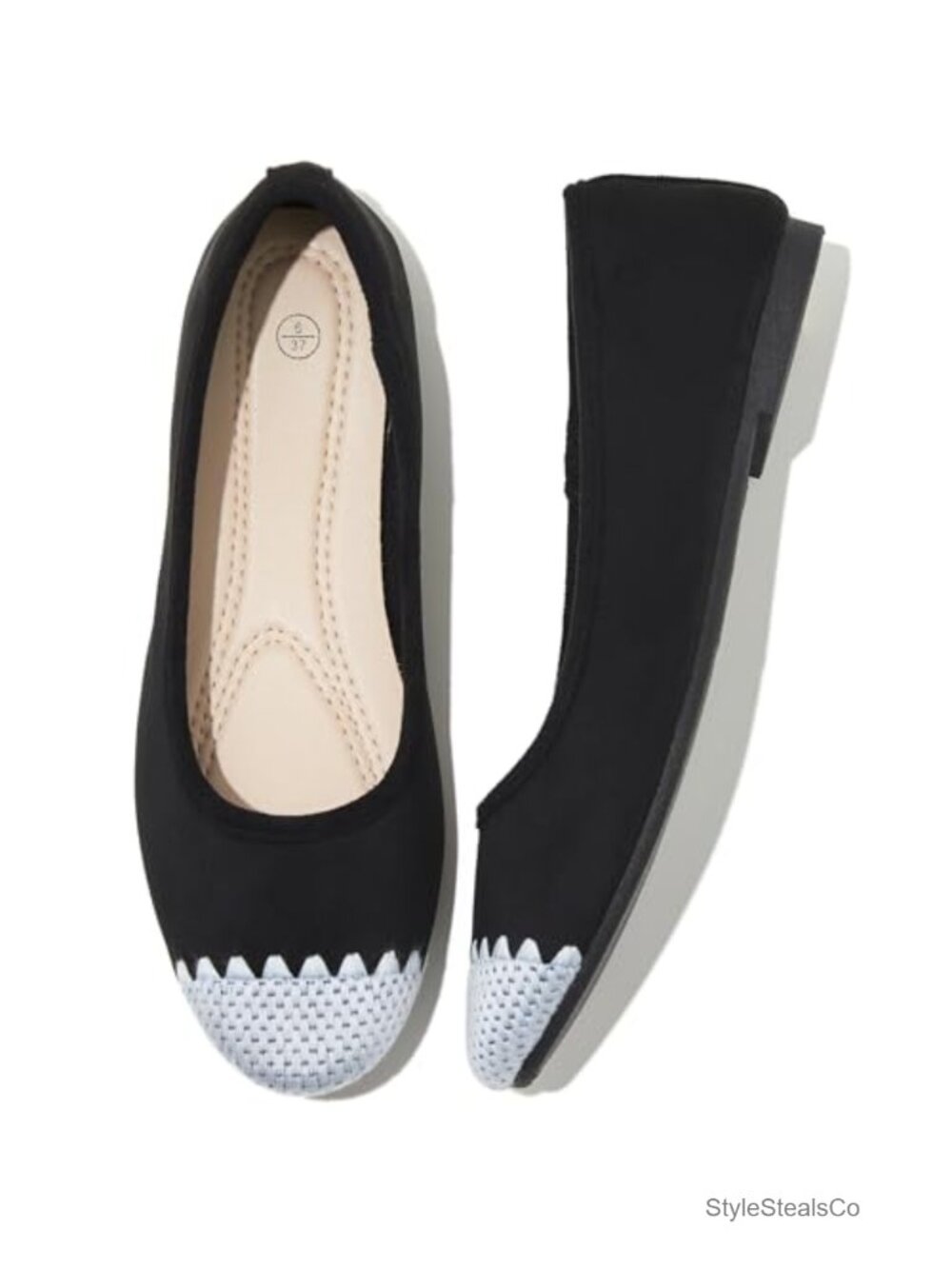 Women's Scalloped Ballet Flats Slip On Dress Shoes